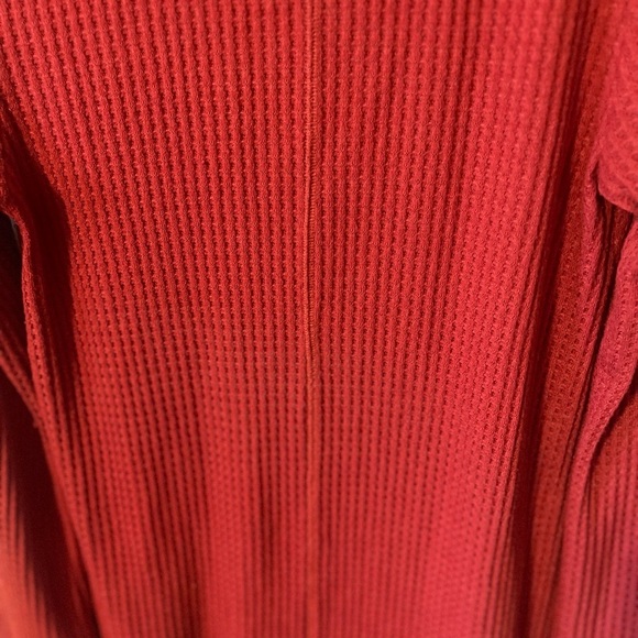 ANTHROPOLOGIE Meadow Rue RED LONG SLEEVE COWLED THERMAL TUNIC TOP Size Small - Picture 8 of 9